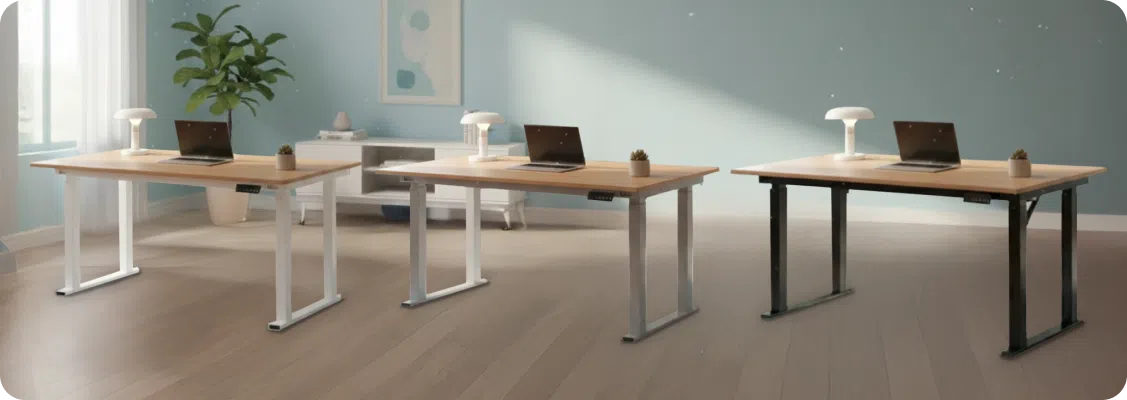 stelaz elektryczny do biurka bialy szary czarny